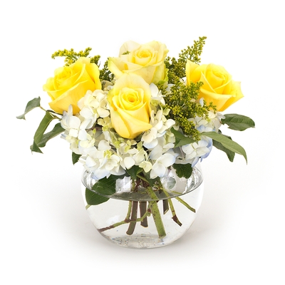 Thank You - Bubble Bowl Rose-Yellow